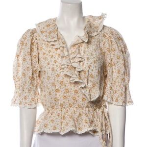 Doen Floral Wrap Blouse